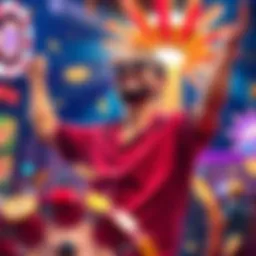 Player joyfully celebrating a big win after achieving a super bonus in a slot game
