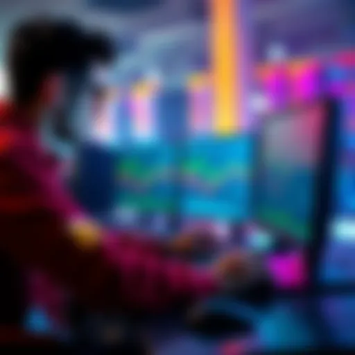 Person analyzing data on a computer to strategize for reaching plat5 rank