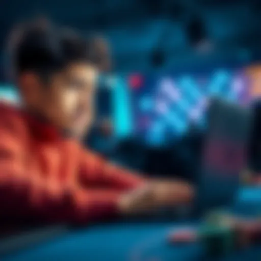 A person looking worried while checking their GGPoker account on a laptop, showing issues with money withdrawal.
