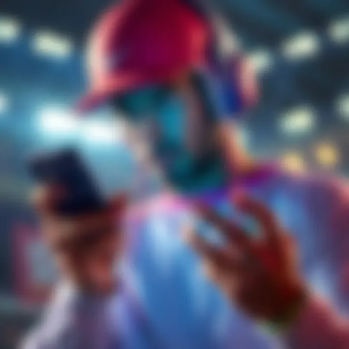 A determined player looking at a sports betting app on his phone, ready to embrace new challenges after a court disappointment.