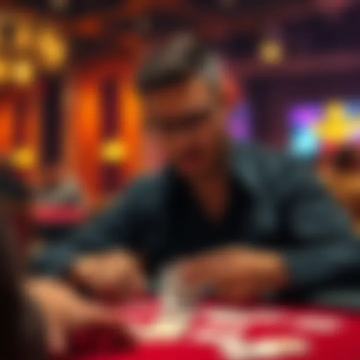 Player considering poker hand strategy A player analyzing a poker hand on a table, looking thoughtful while reviewing cards in a 6-max PLO game