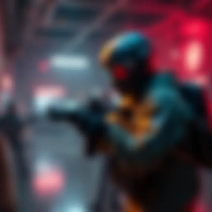 A player giving a tip to a shooter in a video game setting