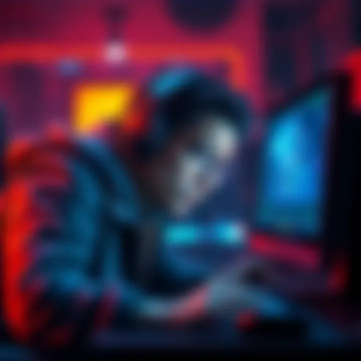 A frustrated gamer looking at a computer screen, waiting for customer support help regarding a pending transaction.