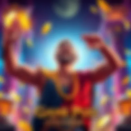 A joyful player celebrating after winning £54 with a small 20p bet in the Gates of Olympus slot game