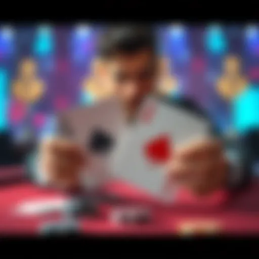 A player holds two Ace cards while facing a dealer showing a 9 in a card game setting