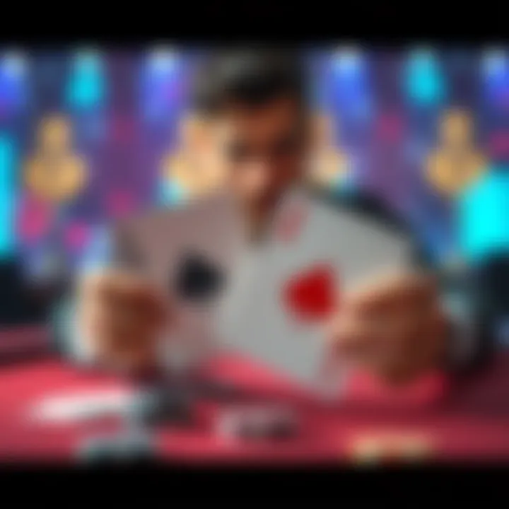 A player holds two Ace cards while facing a dealer showing a 9 in a card game setting