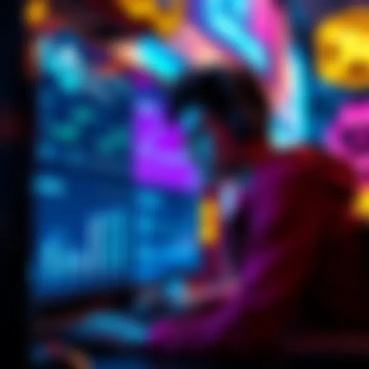 A focused gamer analyzing their progress towards Platinum status on a screen, showing Coin-In statistics and losses.