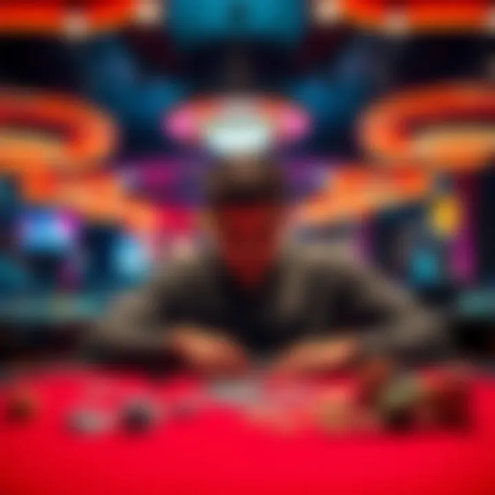 A person sits at a gaming table looking disappointed after losing money, with chips scattered around.