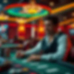 A player at a casino table looking disappointed after losing a hand in Blackjack.