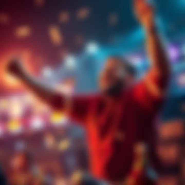 A player celebrating as they cash out $1500 in tickets after successful bets