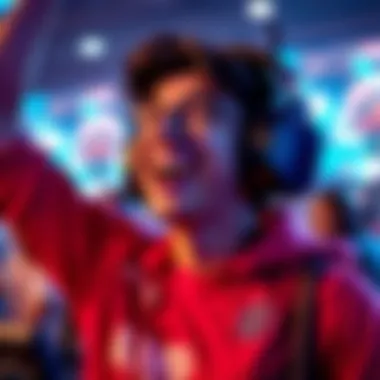 A player with a gaming headset celebrating reaching Platina 3 level, showing a mix of joy and relief after overcoming challenges and financial losses in gaming.