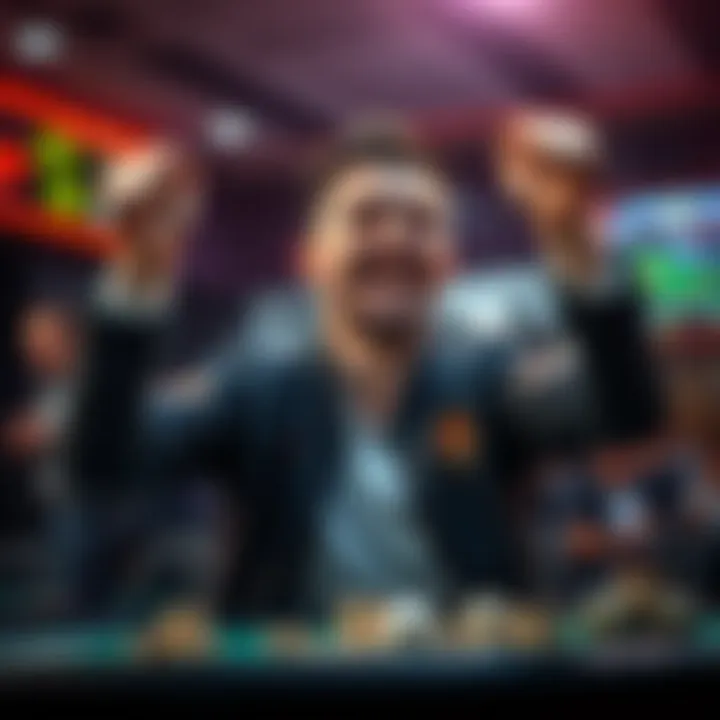 Player celebrating a small win A happy bettor celebrating a $17 profit after a quick cash-out during a game.