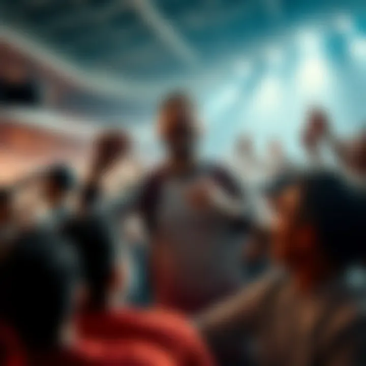 A controversial athlete known for provoking rivalries, surrounded by cheering fans and animated discussions during a sports event.