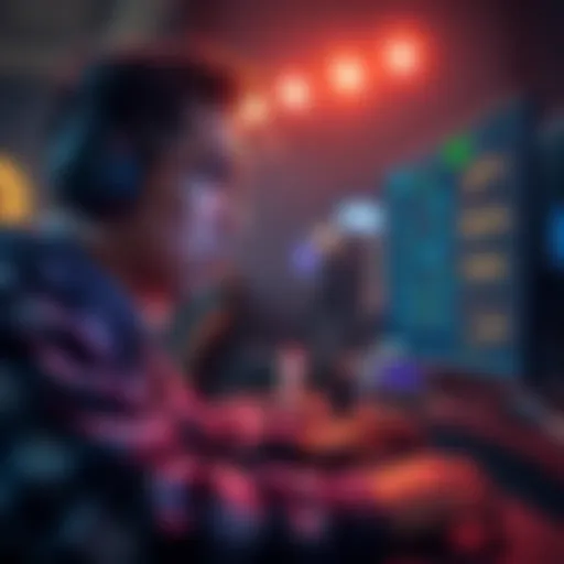 A frustrated gamer looks shocked while staring at a screen showing financial losses and small payments
