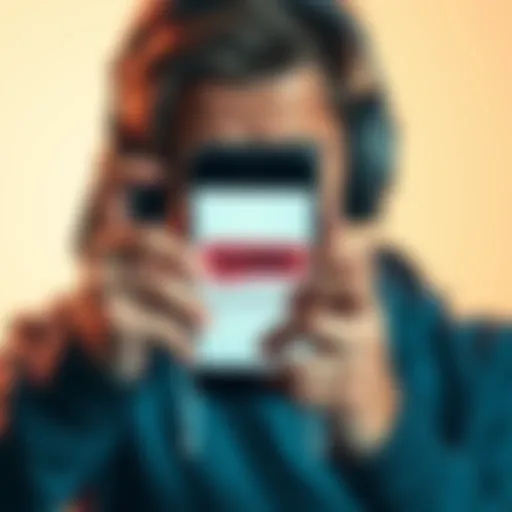 A frustrated player holds a phone with a closed account notification from Sweeps Royal, symbolizing issues with online gaming fraud.