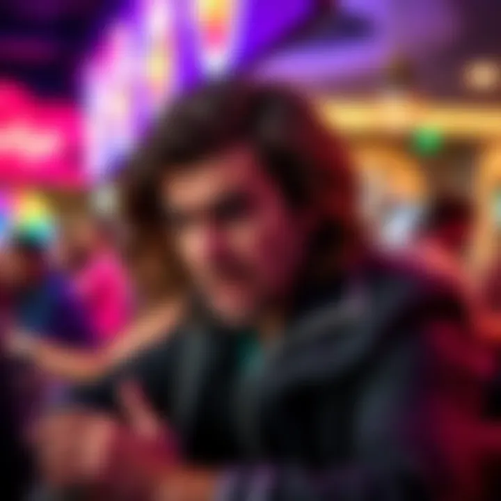 An angry player expressing dissatisfaction after losing money at a casino