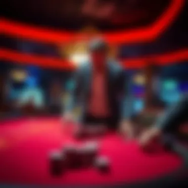 Player Leaving Casino Table A frustrated player stands up from a casino table in Tacoma, leaving behind their chips as another player complains loudly.