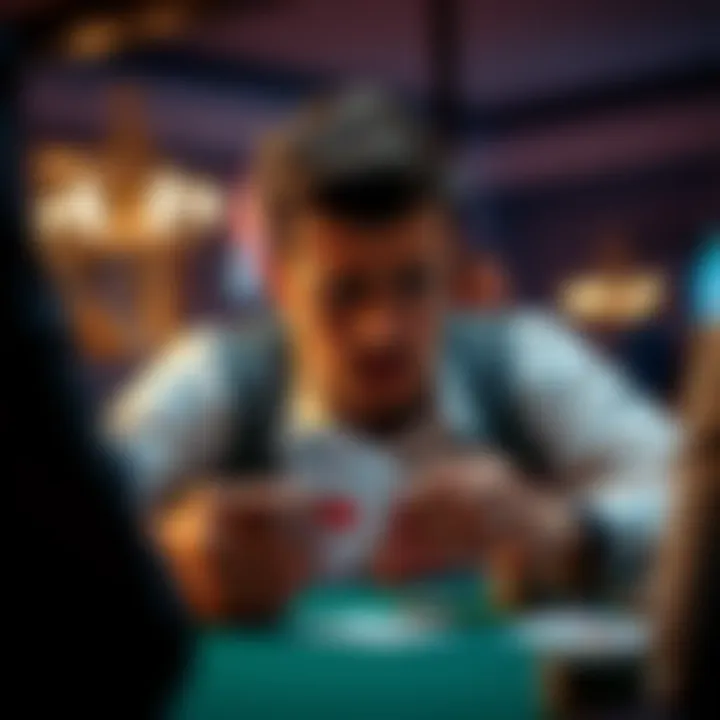 A player looks frustrated while playing cards, reflecting a common feeling of losing the first hand in a game.