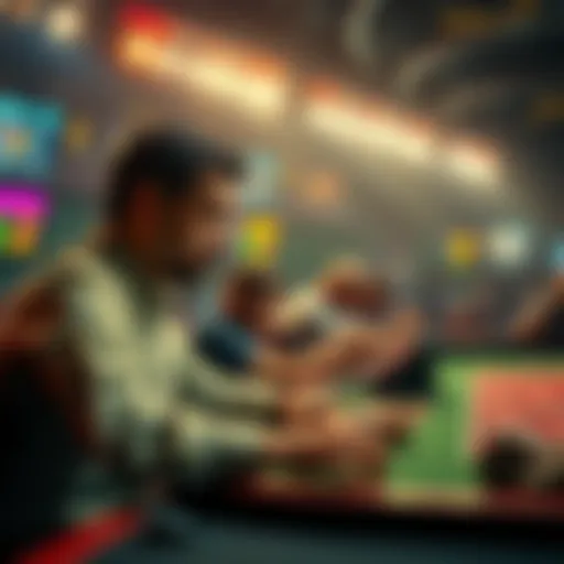 A person placing a small bet at a betting table, showing a mix of excitement and uncertainty