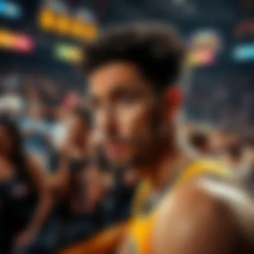 Basketball player looks disappointed after missing a critical free throw in a game, with frustrated fans in the background