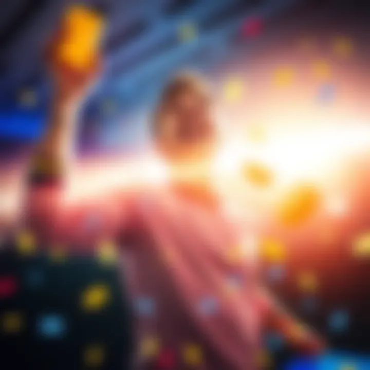 Player enjoying Peru Flamejante bonuses A person celebrating after winning with bonuses in Peru Flamejante game, showing excitement and enthusiasm.