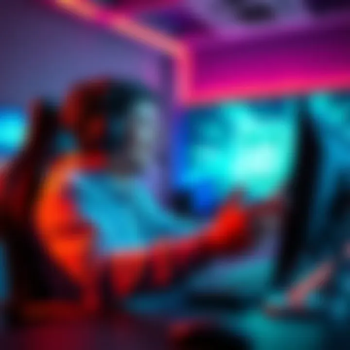 A gamer celebrating reaching Plat 5 rank, with joy and excitement in their gaming setup.