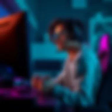 A gamer sits in front of a computer, contemplating their recent gameplay. They look thoughtful, with a game controller in hand, analyzing their performance.