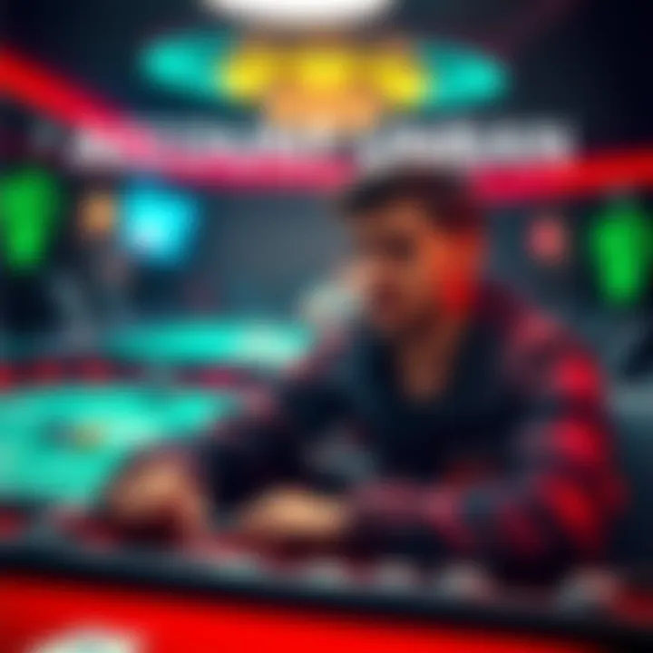 A poker player expressing regret about a banned account and seeking a second chance, with a gaming table in the background.