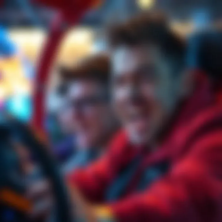 A player experiences intense emotions while playing a roller coaster-themed game, showcasing excitement and frustration on their face.