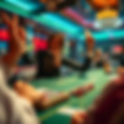 Player Winning at Baccarat A person celebrating a win at a baccarat table with cards and chips visible.