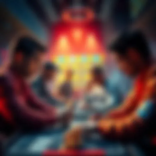 A group of players analyzing games and discussing strategies for betting protection.