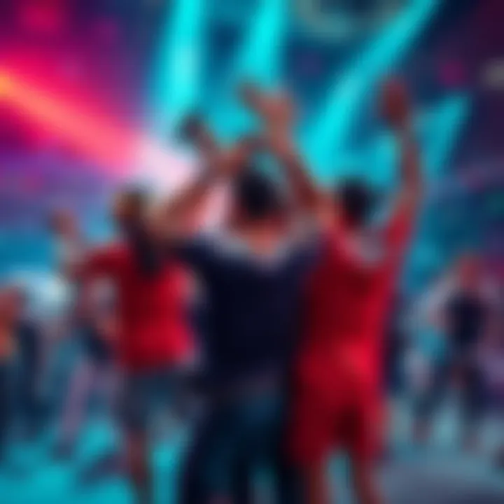 Group of gamers cheering after achieving Platina 3 level with bonus rewards