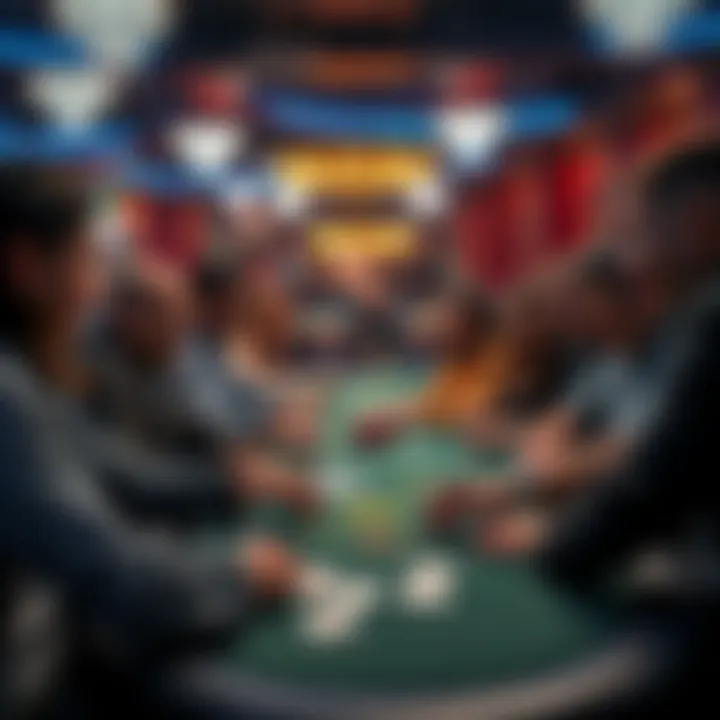 Players enjoying Ultimate Texas Hold Em Group of people playing Ultimate Texas Hold Em at a casino table, excitement in the air