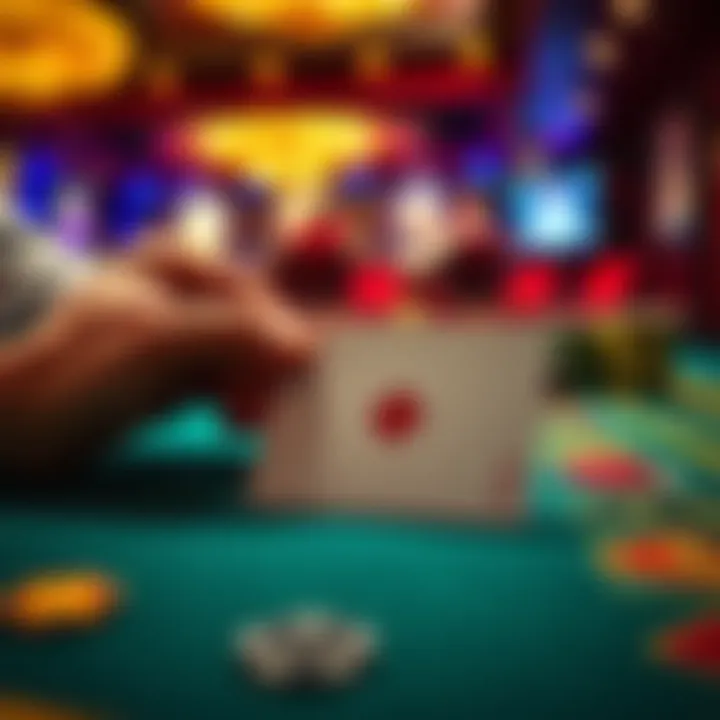 Player's Card at Casino A close-up view of a player's card being used at a casino table, highlighting the card benefits and potential risks.