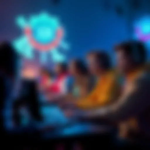 Group of gaming players focused on improving skills to reach the monthly top in Plat IV