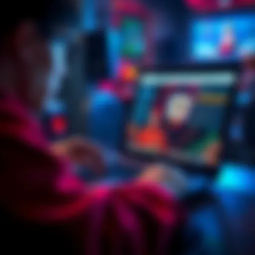 A person playing poker on a laptop with a Linux interface and a web browser open