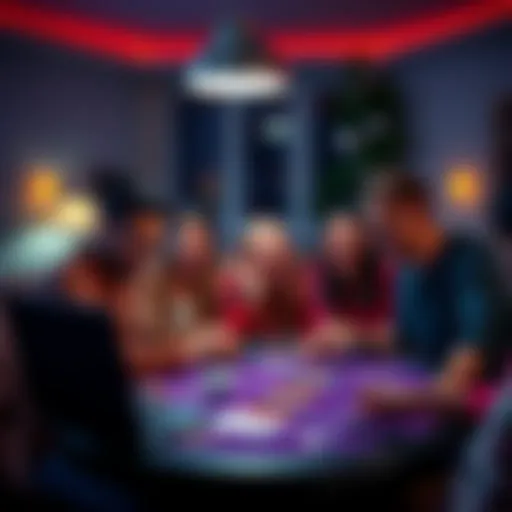 Playing Blackjack Online with Free Bets A group of friends excitedly playing blackjack on their laptops at home, enjoying free bets and online gaming experience.