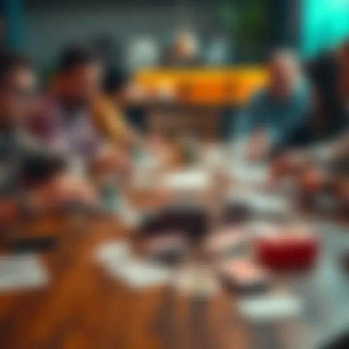People playing card games with Copags Jumbo cards on a wooden table