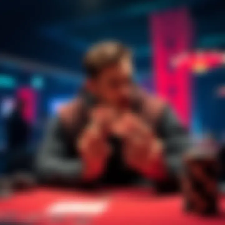 A player focusing on poker strategy with cards A9 offsuit and AJo in hand, seated at a low stakes poker table.