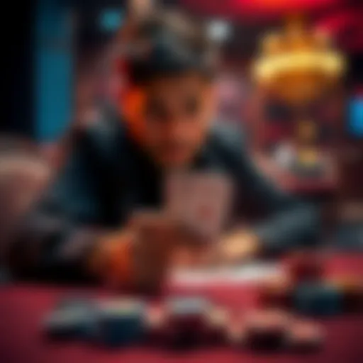 A player focused on a poker table holding AAxxxx cards in a game of PLO 6