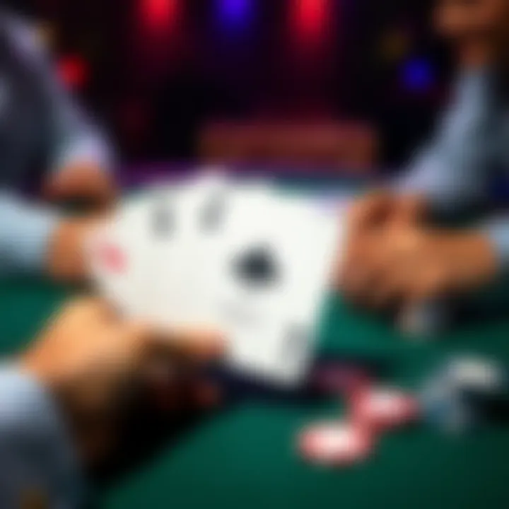 A poker table showing a hand with Ace and off suit 2-K, focusing on strategy analysis