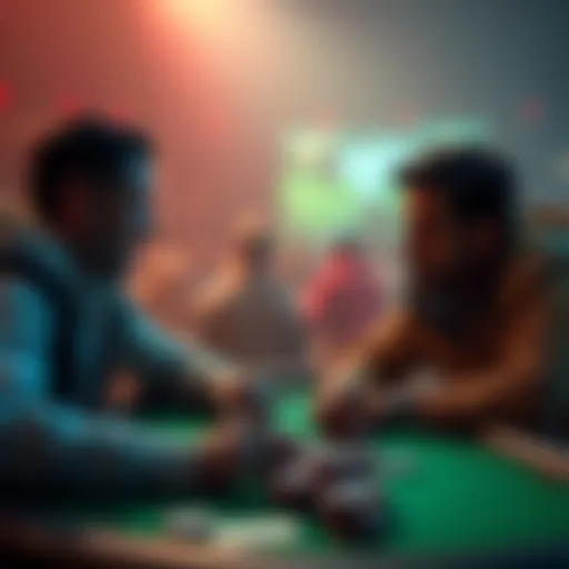 Two players considering tight vs loose play strategies on a soft field in a poker game