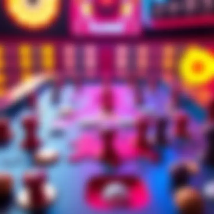 A colorful Plinko game board with pegs and slots, showcasing the chance of winning a 10K prize.