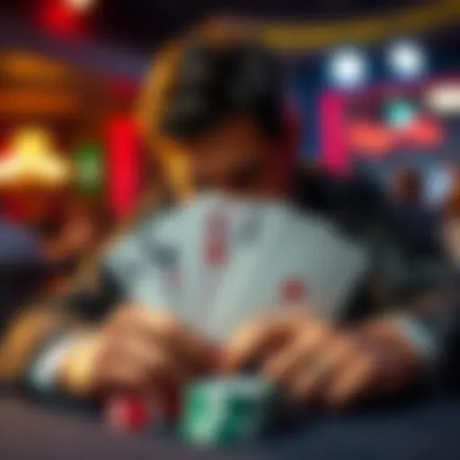 A poker scene showing a player disappointed after losing with quads against a flush