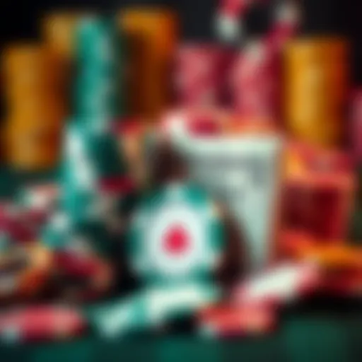 A pile of poker chips next to a stack of cash representing a successful poker bet