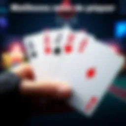 A hand of poker displaying a straight flush with five consecutive cards of the same suit