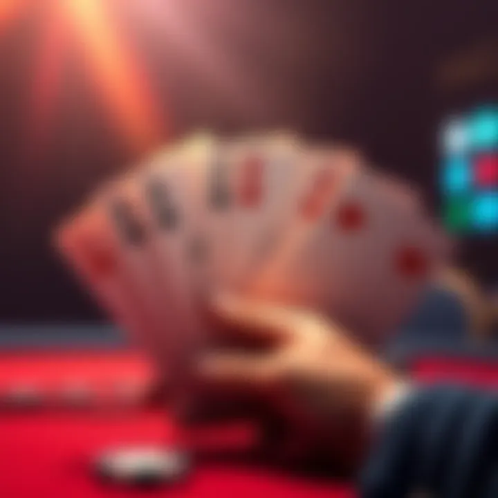 Illustration of poker hands including Straight flush and Four of a kind