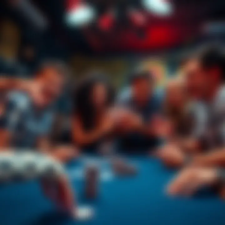 A group of friends celebrating a poker night victory at 3 AM, with cards and chips on the table, smiles all around.