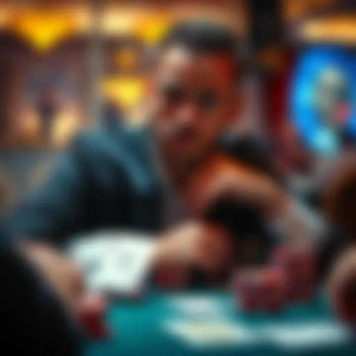 A poker player contemplating whether to fold a pair of Kings during a game, with chips and cards on the table