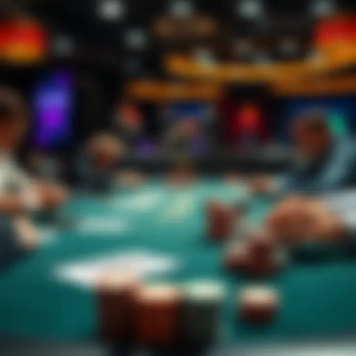 A poker table showing players making decisions with straddle and ante, stacks of chips in front of them, illustrating strategy adjustments for a 200bb scenario.